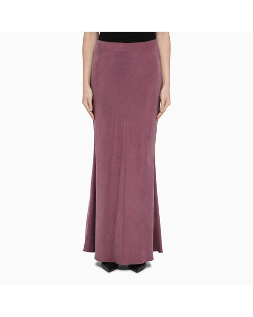 Max Mara Studio Purple Mauve Long Skirt In Linen Blend