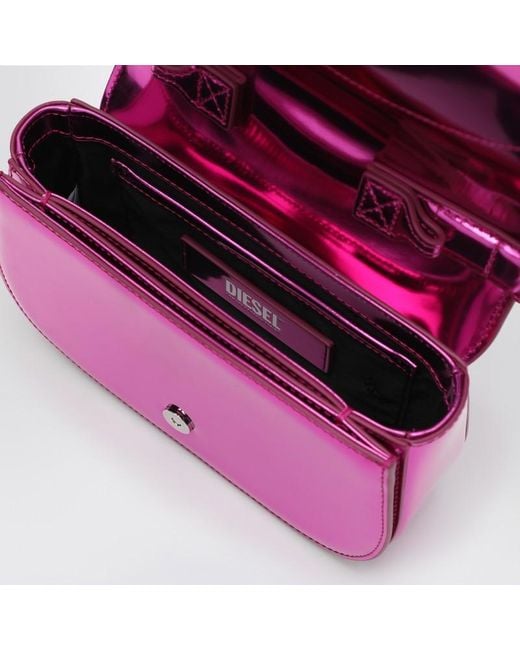 DIESEL Purple 1Dr Kultige Tasche Aus Verspiegeltem Fuchsia-Leder