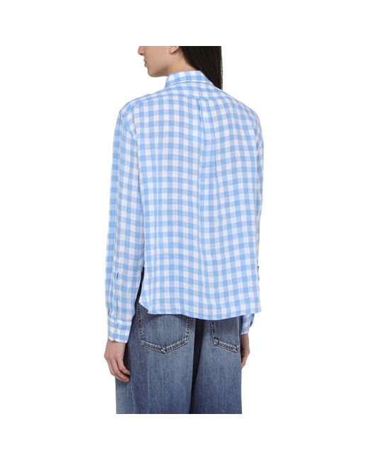 Polo Ralph Lauren White/blue Linen Checked Shirt