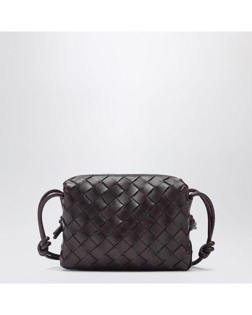 Bottega Veneta Black Mini Loop Camera Bag In Dark Barolo