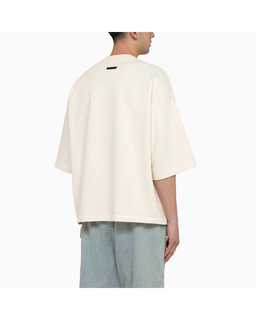 Fear Of God Natural Cream-coloured Oversize Cotton T-shirt for men