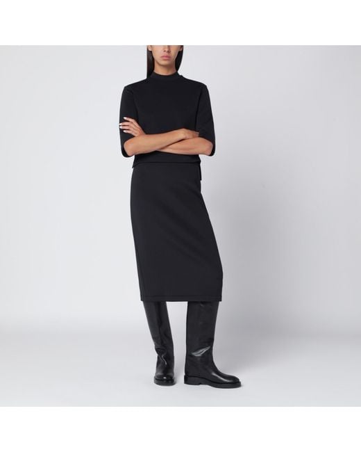 Moncler x Edward Enninful Black Top With Asymmetric Hem