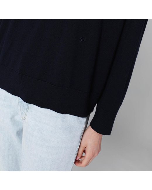 Bottega Veneta Blue Dark Turtleneck Wool Sweater