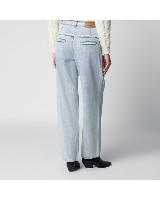 Isabel Marant Blue Iniza Pleated Jeans