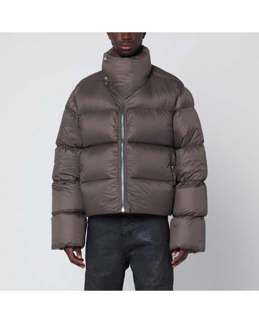 Rick Owens Brown Powder-Colored Turle Zip Down Jacket for men