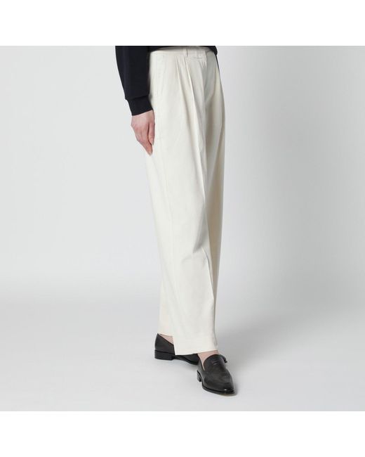DUNST White Ivory Double-Pleat Trousers