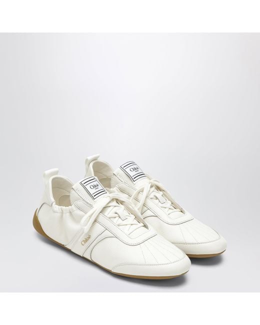 Chloé White Kick Leather Sneakers