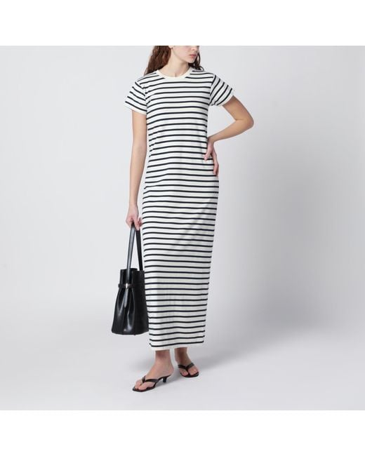 Anine Bing Blue Wynne Striped Maxi Cotton Dress