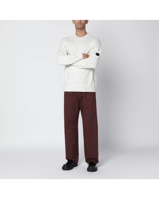 C P Company White Wool And Cotton Sweater for men