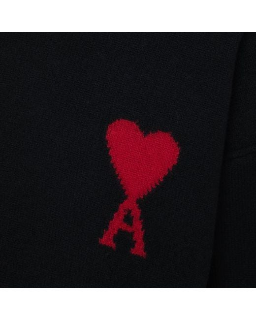 AMI Black Wool Sweater Ami De Coeur