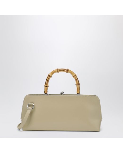 Jil Sander Natural Small Goji Bamboo Bag In Almond Colour