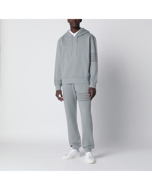 Thom Browne Gray Cotton Hooded Sweatshirt for men