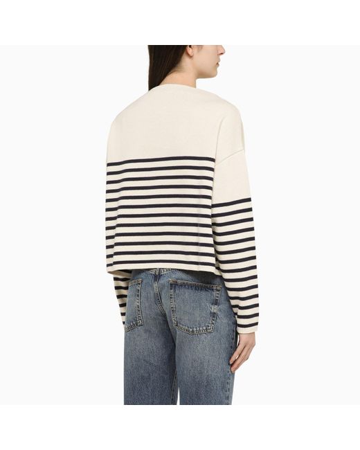 Philosophy Red White/blue Striped Sweater In Wool Blend With Logo