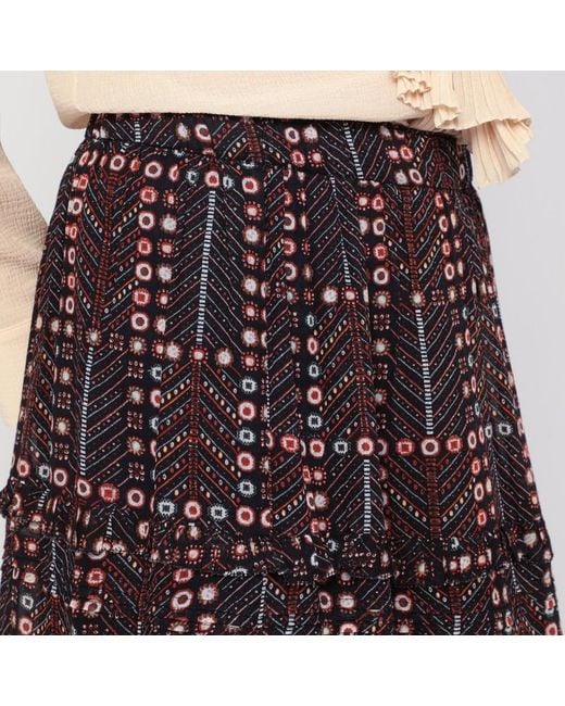 Gonna diya in voile di cotone con stampa di Isabel Marant in Brown