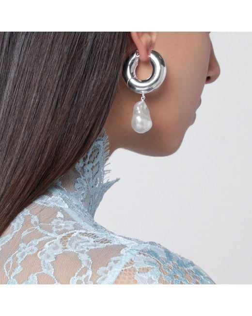 Eliou Metallic Pearl Earrings