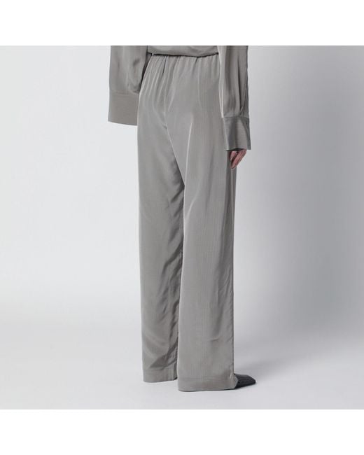 Rohe Gray Light Wide Striped Trousers