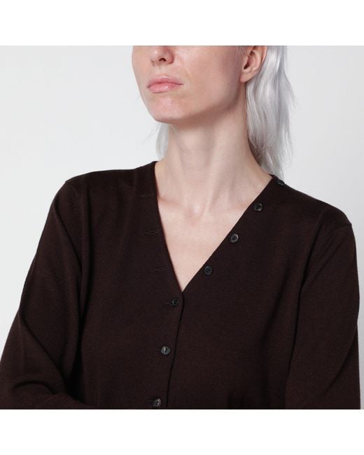 Cordera Brown Wool And Silk-Blend Cardigan