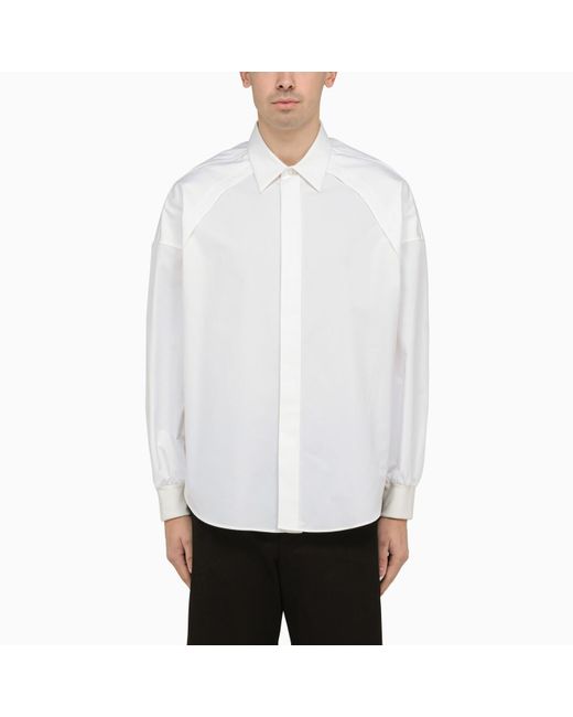 Alexander McQueen Alexander Mc Queen White Cotton Shirt With Ribbed Cuffs for men