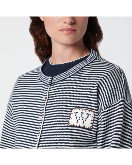 Weekend by Maxmara Gray Cotton Cardigan With Inlays