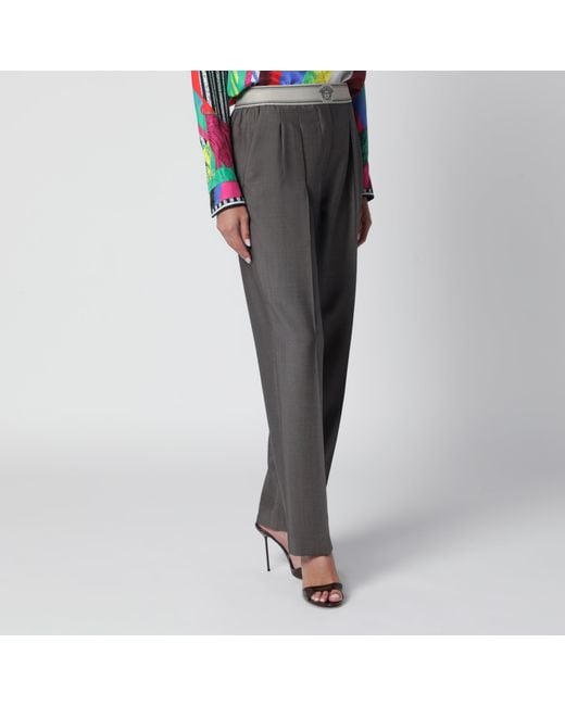 Versace Gray Cold Mohair Wool Trousers