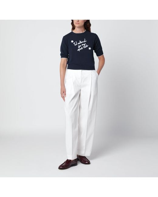 Weekend by Maxmara Blue Boxy Denim Cotton Shirt
