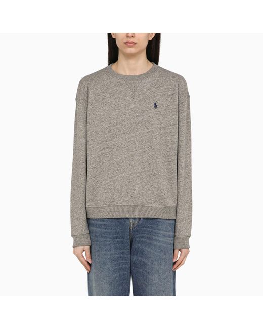 Polo Ralph Lauren Gray Dark Cotton Crew-neck Sweatshirt