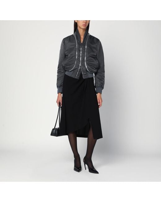 Alexander McQueen Black Zipped Bomber Jacket