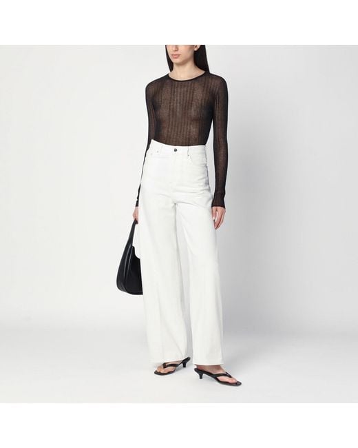 Roberto Collina Black Semi-Transparent Sweater