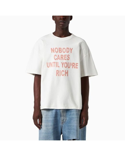 T-shirt nobody cares" vintage white" di 1989 STUDIO da Uomo