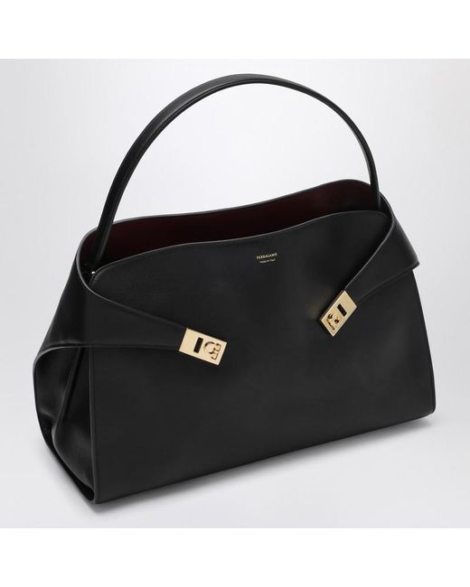 Borsa a spalla hug soft l /borgogna di Ferragamo in Black