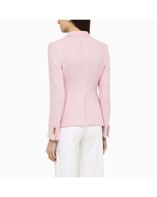 Tagliatore Pink Linen Blend Double Breasted Jacket