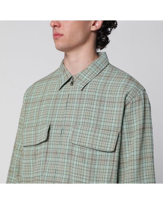 Needles Green Dobby Grid Sporty Jacket for men