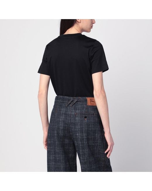 Burberry Black T-Shirt With Equestrian Knight Design