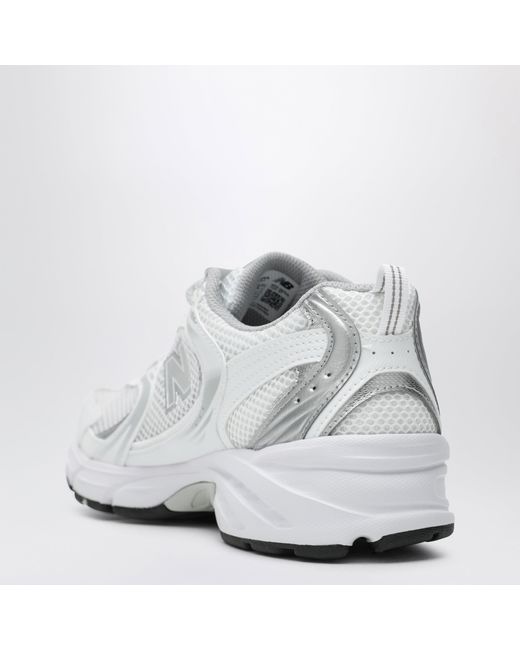 New Balance White Sneakers 530/ Metallic
