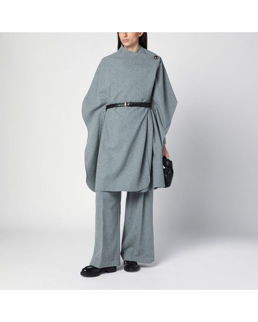 THE GARMENT Gray Grauer Umhang Aus Wollgemisch