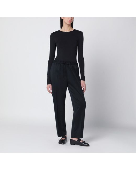 MM6 by Maison Margiela Black Wool-Blend Trousers