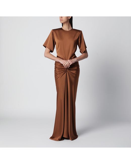 ANDAMANE Brown Long Iris Dress