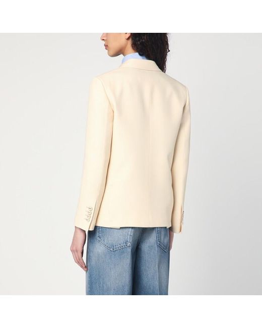 Valentino Natural Wool And Silk Single-Breasted Jacket