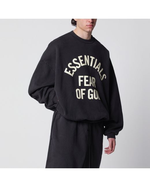 Fear Of God Black Cotton Crewneck Sweatshirt for men