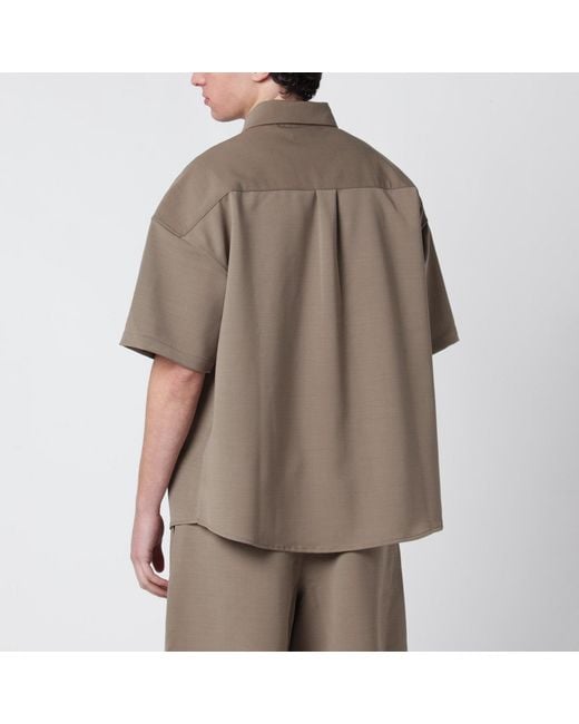 Entire studios Brown Beige Oversized Short-sleeve Shirt for men