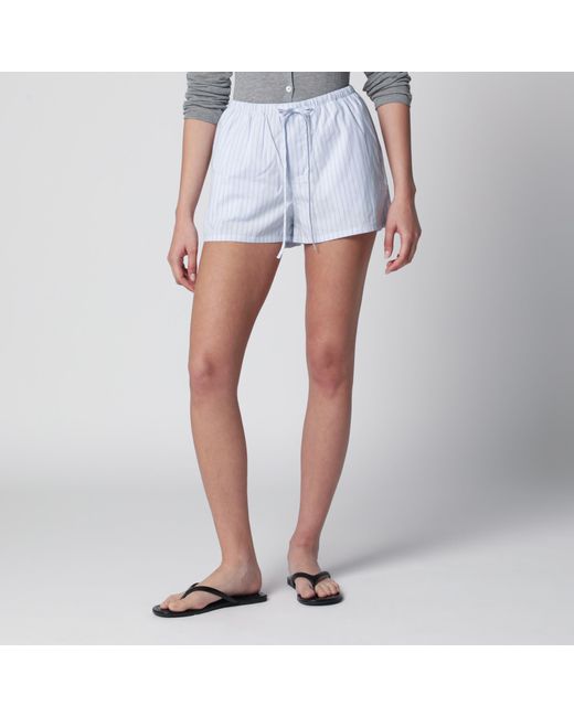 DUNST Blue Light Striped Pajama Mini Shorts