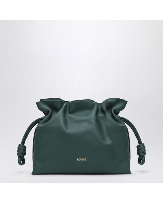 Loewe Green Medium Flamenco Clutch Dark