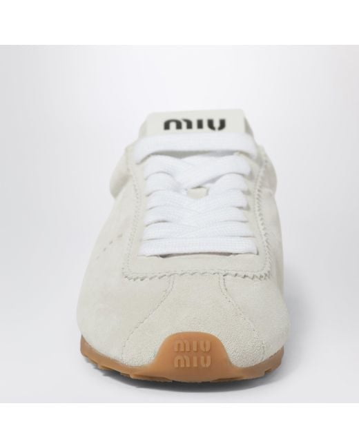 Miu Miu White Plume Sneakers