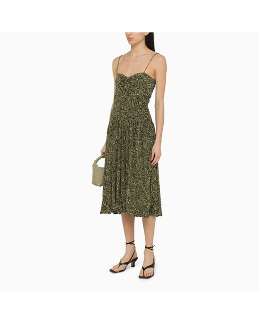 Isabel Marant Green Viscose Patterned Midi Dress