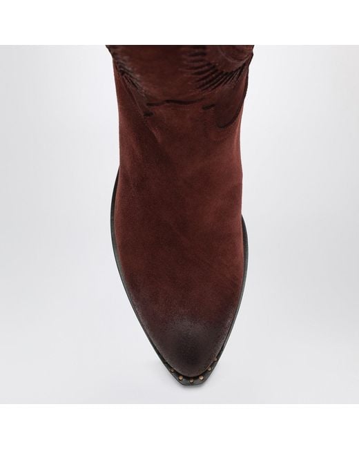 Sartore Brown Suede Frida Western Boot
