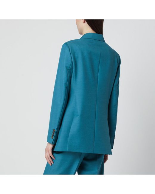 Max Mara Blue Woolblend Doublebreasted Jacket