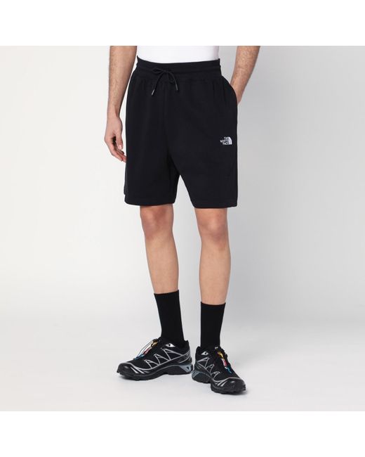The North Face Black Cotton-Blend Shorts With Logo for men