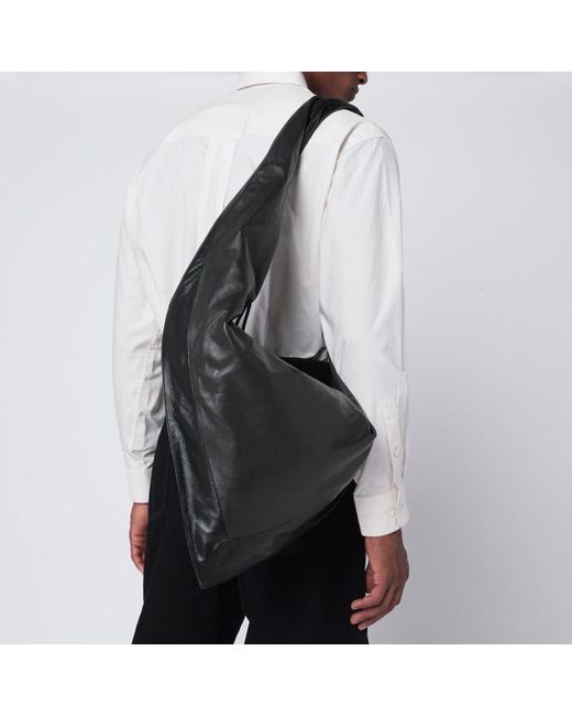 Lemaire Scarf Bag Aus Schwarzem/Braunem Leder in Black für Herren