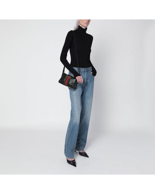 Camera Bag Horsebit Web Piccola Nera di Gucci in Black