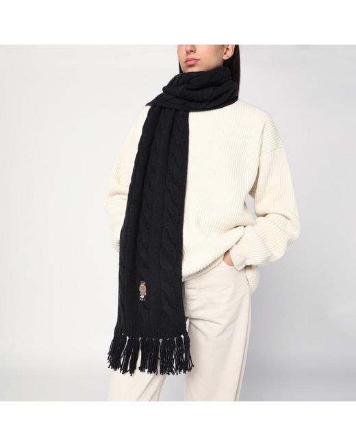 Écharpe Polo Bear En Laine Marine Polo Ralph Lauren en coloris Black